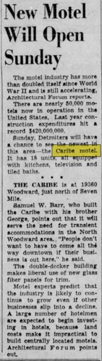 Caribe Motel - May 1954 Opening Article